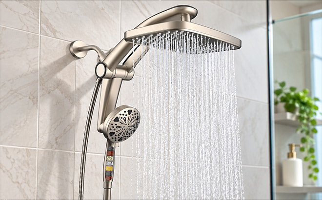 High Pressure Rain Shower Head with Handheld Spray Combo