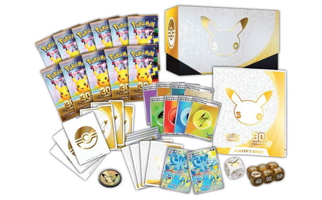 Inclusions of okemon TCG 30th Celebration Elite Trainer Box Inclusions of okemon TCG 30th Celebration Elite Trainer Box