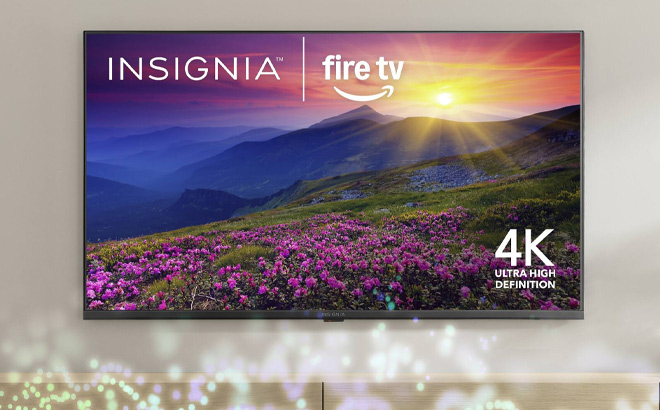 Insignia 70 Inch Class F50 Series LED 4K UHD Smart Fire TV on the Wall