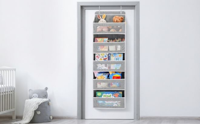 JARLINK Over the Door Organizer for Bedroom 5 Shelf Grey JARLINK Over the Door Organizer for Bedroom 5 Shelf Grey