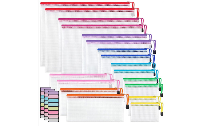 Jarlink 18 Pieces Mesh Zipper Pouch Bags Jarlink 18 Pieces Mesh Zipper Pouch Bags