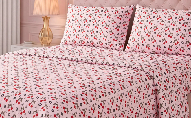 Juicy Couture Printed Microfiber 4 Piece Sheet Set
