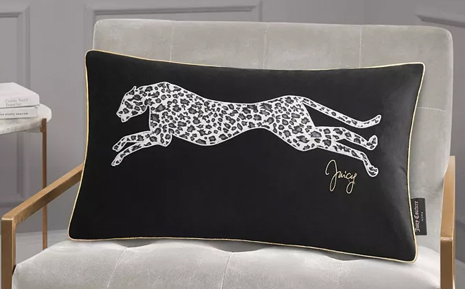 Juicy Couture Velvet Cheetah Decorative Pillow in Black Juicy Couture Velvet Cheetah Decorative Pillow in Black