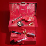 KIKO Milano 24 Piece Twist N Twinkle Holiday Advent Calendar on the Red Table