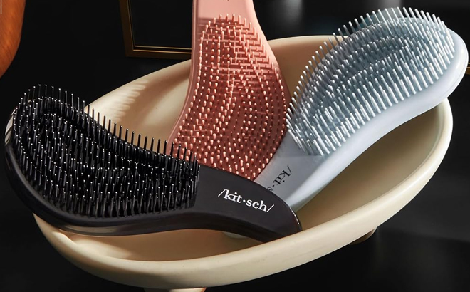 Kitsch Detangler Brushes in a Bowl