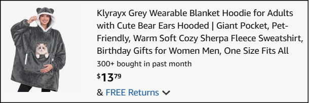 Klyrayx Wearable Blanket Hoodie Checkout