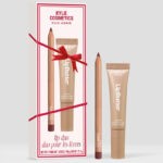 Kylie Cosmetics 2 Piece Precision Pout Lip Liner Lip Butter Duo Gift Set on Gray Table