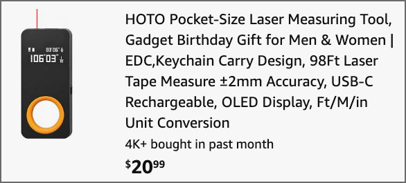 Laser Measuring Tool at Checkout Laser Measuring Tool at Checkout