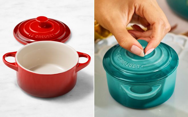 Le Creuset Stoneware 8 Ounce Mini Round Cocotte with Lid Le Creuset Stoneware 8 Ounce Mini Round Cocotte with Lid