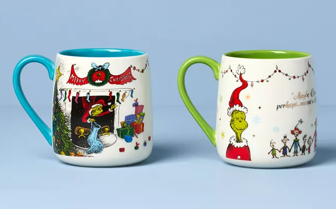 Lenox WhoVille Grinch Fireplace Mugs 2 Pack Lenox WhoVille Grinch Fireplace Mugs 2 Pack