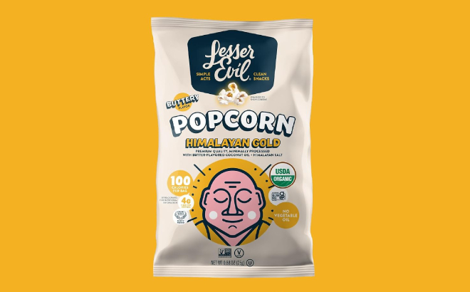 LesserEvil Himalayan Gold Salt Organic Popcorn