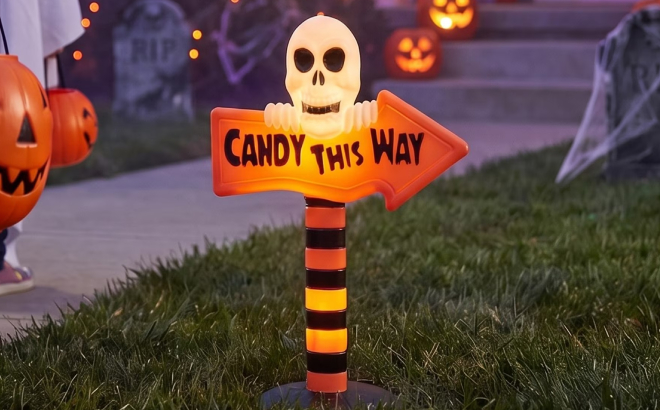 Light Up Candy This Way Blow Mold Decor