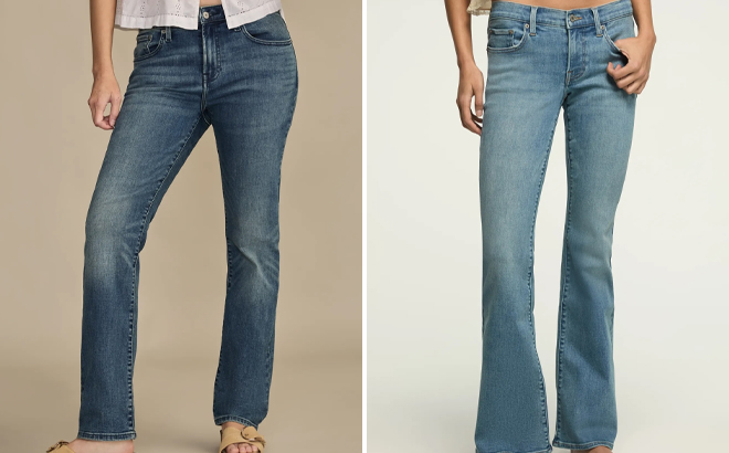Lucky Brand Womens High Rise Curvy Straight and Mid Rise Sweet Flare Jeans Lucky Brand Womens High Rise Curvy Straight and Mid Rise Sweet Flare Jeans