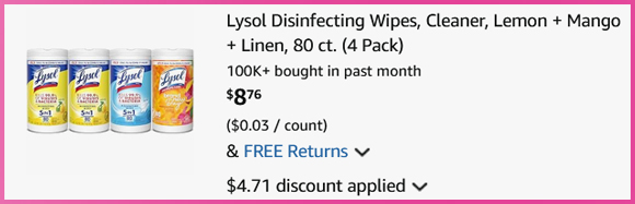 Lysol Wipes Cart Screen