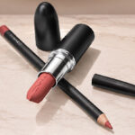MAC 2 Piece Teddy Love Lip Combo Set on a Table