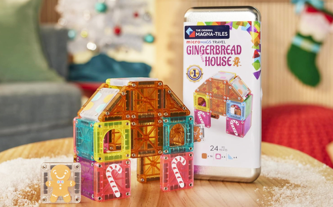 Magna Tiles microMAGS 24 Piece Gingerbread House Travel Set Magna Tiles microMAGS 24 Piece Gingerbread House Travel Set
