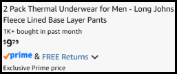 Mens Thermal Underwear Pants 2 Pack Checkout
