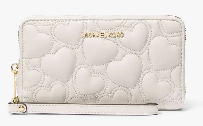 Michael Kors Jet Set Large Heart Embroidered Smartphone Wristlet