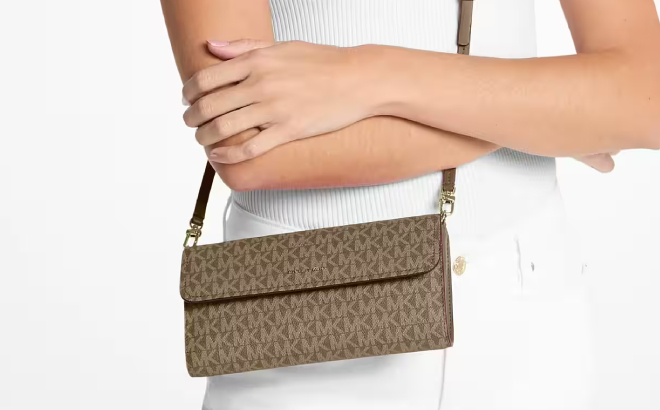 Michael Kors Jet Set Small Signature Logo Convertible Crossbody Bag Michael Kors Jet Set Small Signature Logo Convertible Crossbody Bag