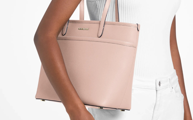 Michael Kors Marlowe Medium Pebbled Leather Pocket Tote Bag 1
