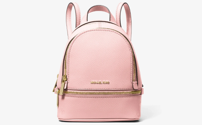 Michael Kors Rhea Extra Small Pebbled Leather Backpack in Powder Blush Michael Kors Rhea Extra Small Pebbled Leather Backpack in Powder Blush