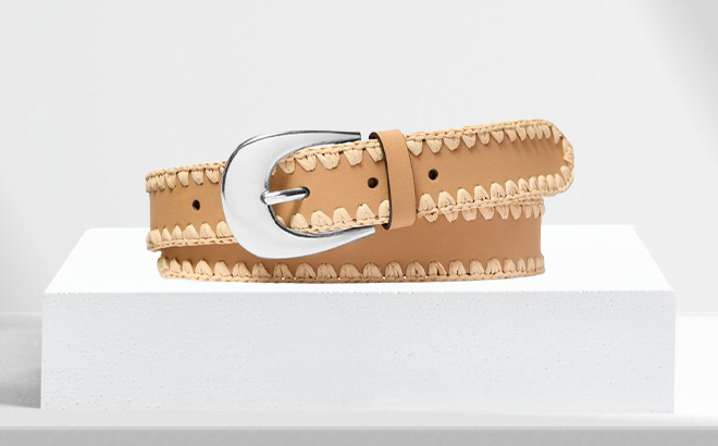 Michael Kors Whipstitched Belt on the Table Michael Kors Whipstitched Belt on the Table