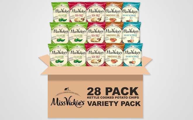 Miss Vickies Kettle Cooked Potato Chips 28 Count Variety Pack Miss Vickies Kettle Cooked Potato Chips 28 Count Variety Pack