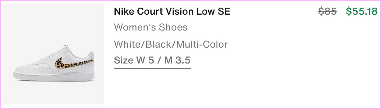 Nike Court Vision Shoes at Checkout