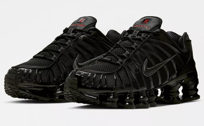 Nike Mens Shox TL Sneakers in Black Nike Mens Shox TL Sneakers in Black