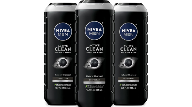 Nivea Men Active Clean 3 in 1 Body Wash 3 Pack