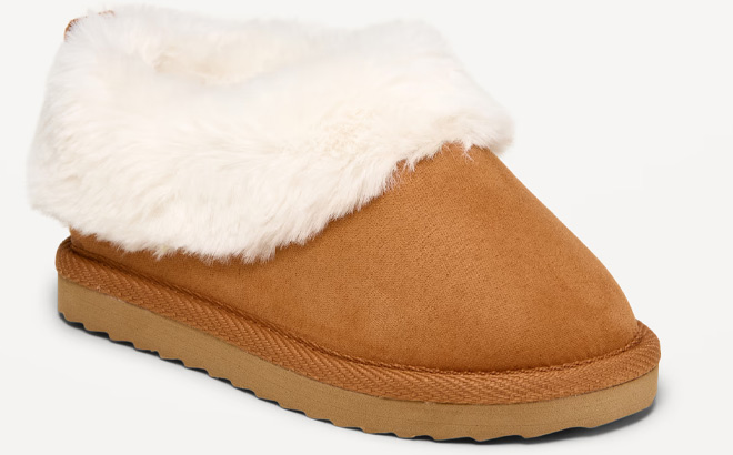 Old Navy Toddler Girls Faux Suede Faux Fur Cuff Bootie