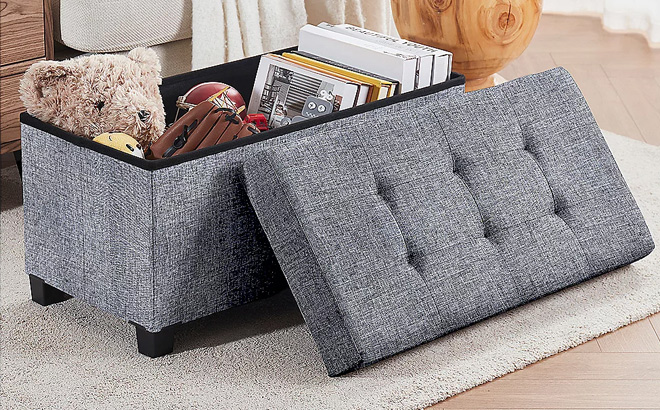 Ornavo Home Collapsible Large Storage Ottoman Ornavo Home Collapsible Large Storage Ottoman