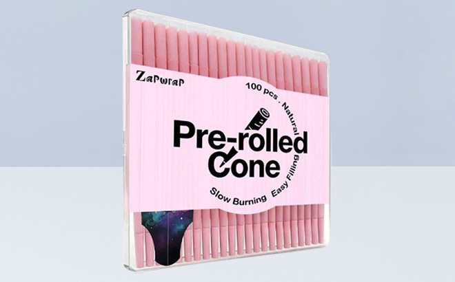 Pink Cones Rolling Paper 100 Pack on the Table Pink Cones Rolling Paper 100 Pack on the Table