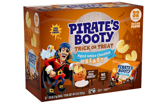 Pirates Booty Aged White Cheddar Cheese Puffs Halloween Snacks 32 Pack