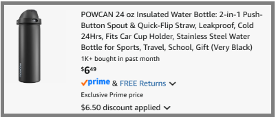 Powcan 24 Ounce Insulated Water Bottle Checkout Page