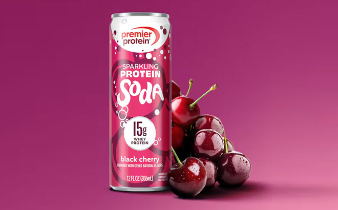 Premier Protein Black Cherry Sparkling Protein Soda