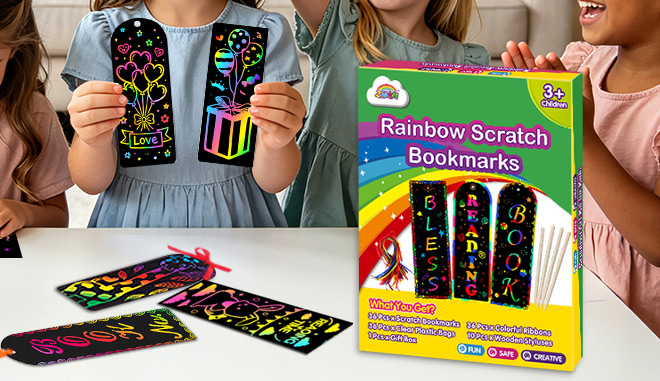 Rainbow Scratch Paper Art Bookmark 36 Pack Rainbow Scratch Paper Art Bookmark 36 Pack