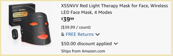 Red Light Therapy Mask Checkout Page