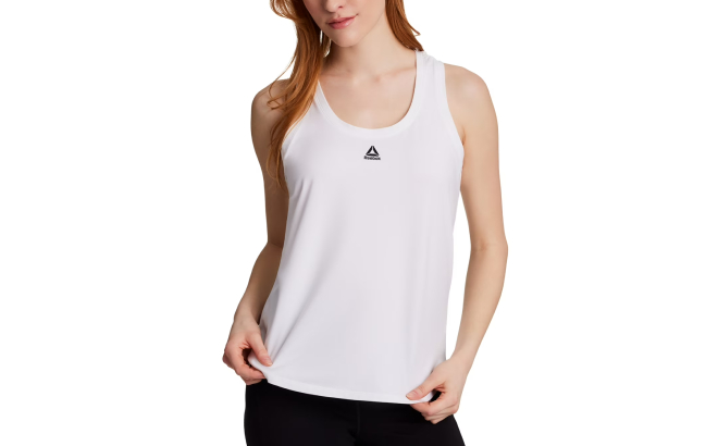 Reebok Womens Small Logo Rise Tank Top