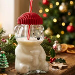 Retroware by Home Essentials Teddy Bear Beanie Sipper with Straw on the Table
