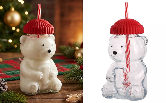 Retroware by Home Essentials Teddy Bear Beanie Sipper with Straw Retroware by Home Essentials Teddy Bear Beanie Sipper with Straw