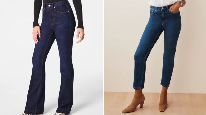 SPANXsculpt flare and ReDefine Slim Straight Jeans SPANXsculpt flare and ReDefine Slim Straight Jeans