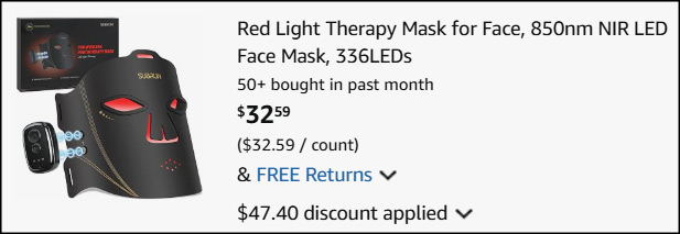 SUBRUN Red Light Therapy Mask Checkout SUBRUN Red Light Therapy Mask Checkout