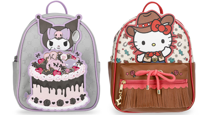 Sanrio Kuromi Womens Too Sweet Faux Leather Mini Backpack Sanrio Kuromi Womens Too Sweet Faux Leather Mini Backpack