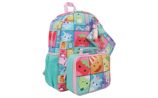 Squishmallow Backpack 5 Piece Set with Detachable Lunch Bag Squishmallow Backpack 5 Piece Set with Detachable Lunch Bag