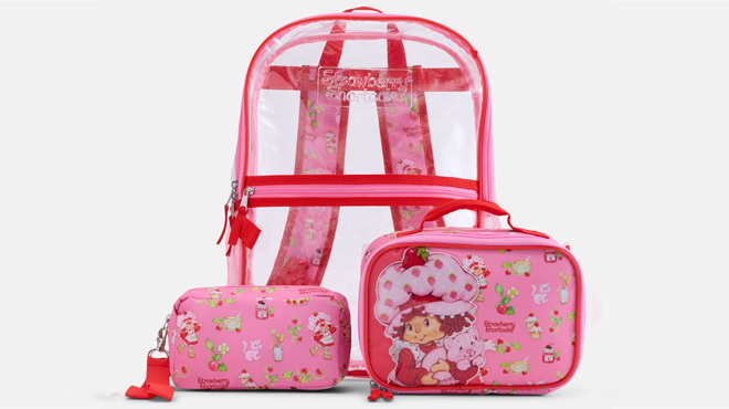 Strawberry Shortcake Kids Clear Backpack 3 Piece Set Strawberry Shortcake Kids Clear Backpack 3 Piece Set