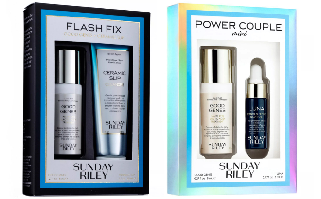 Sunday Riley 2 Piece Flash Fix Set and Mini Power Couple Set