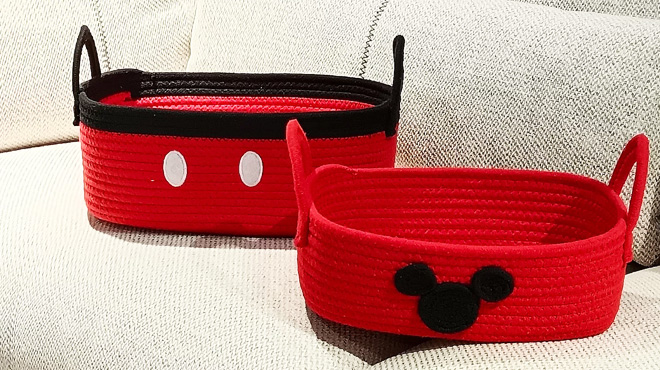 The Big One Kids Disneys Mickey 2 Pack Storage Basket Set