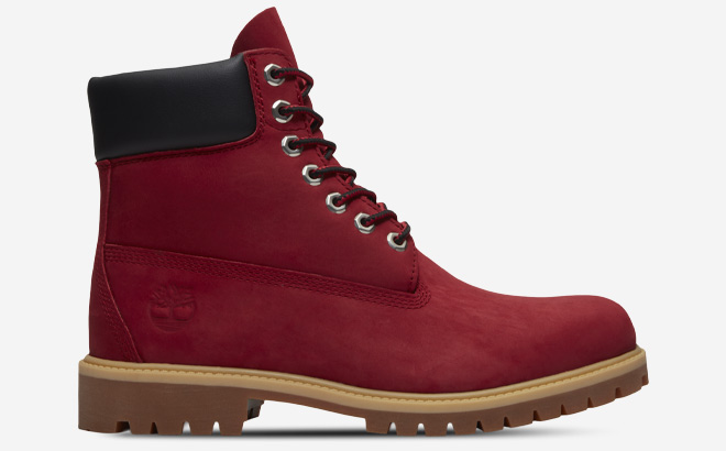Timberland Mens Premium Waterproof Boot in Dark Red Timberland Mens Premium Waterproof Boot in Dark Red