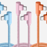 USB C Cable 3 Pack on Gray Background